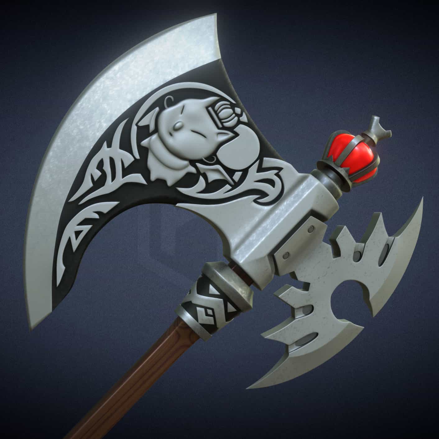FFXIV Warrior - Malignant Moggle Mogaxe